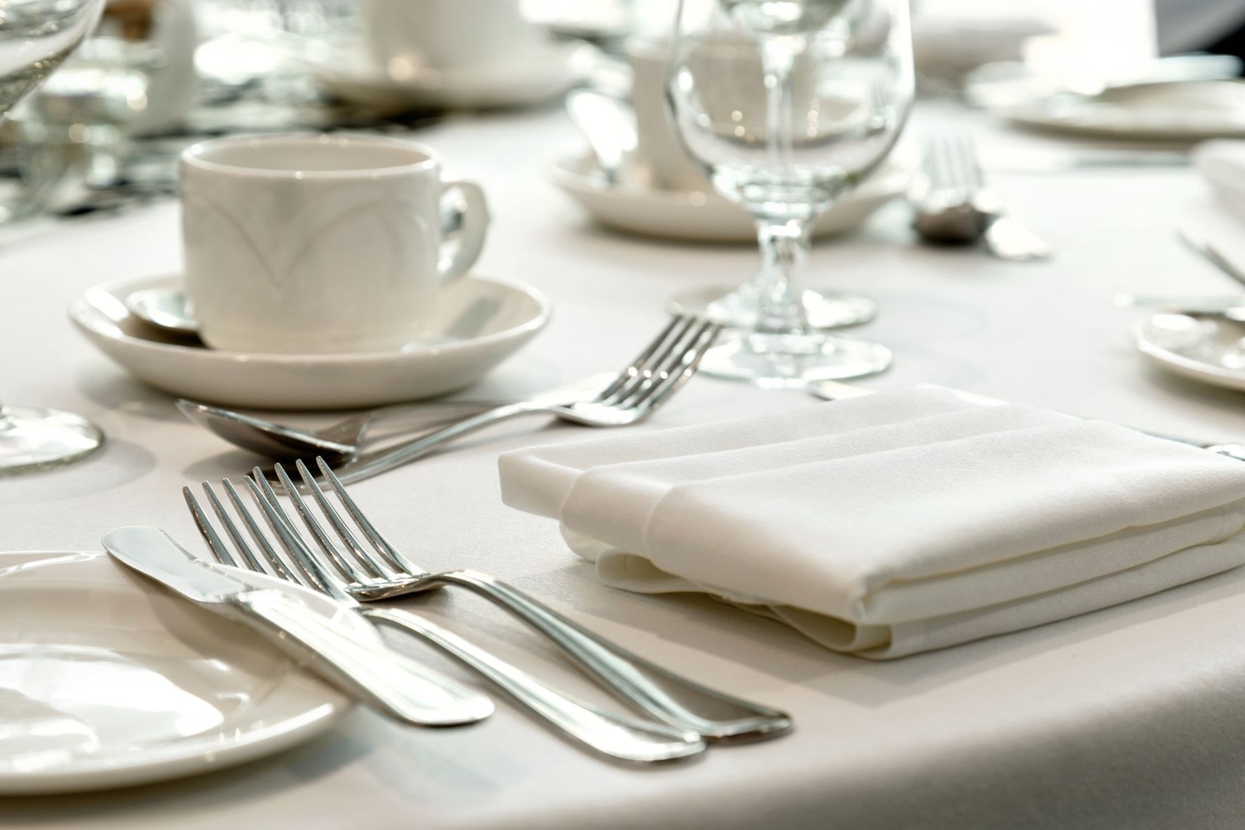 Drinkware and glassware on table