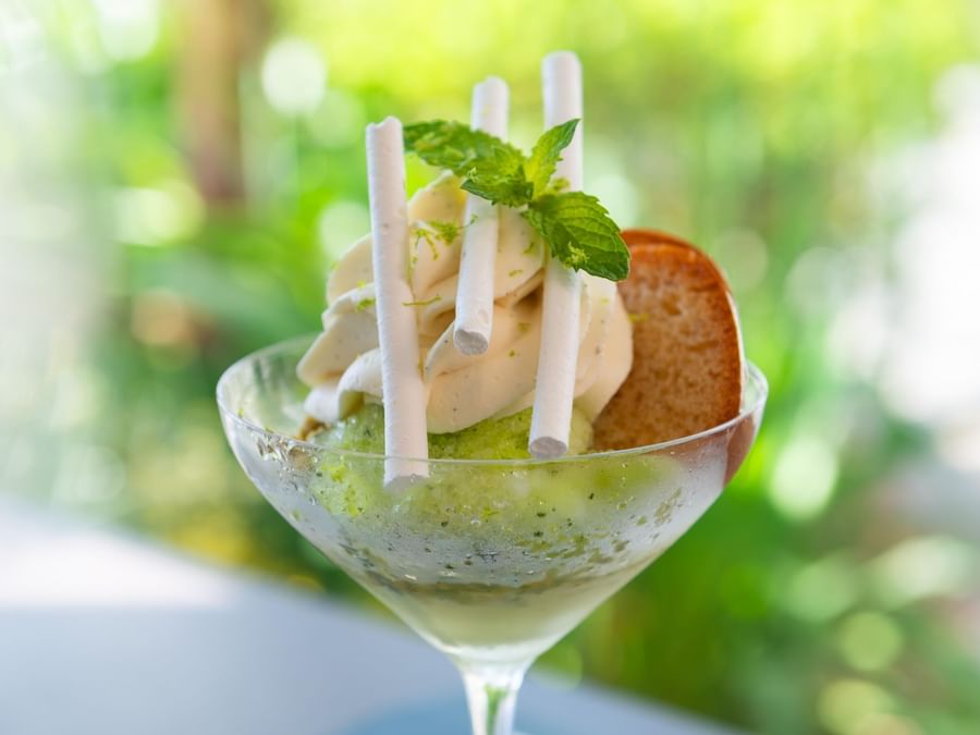 Hazelnut, mint with lime ice cream at The Originals Hotels