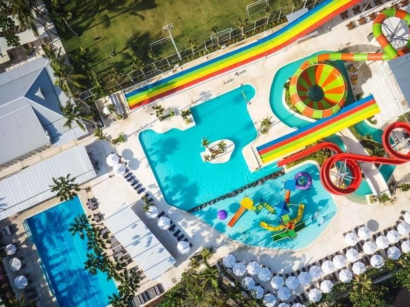 Aerial view of Splash Waterpark & pool near Eastin Ashta Resort Canggu