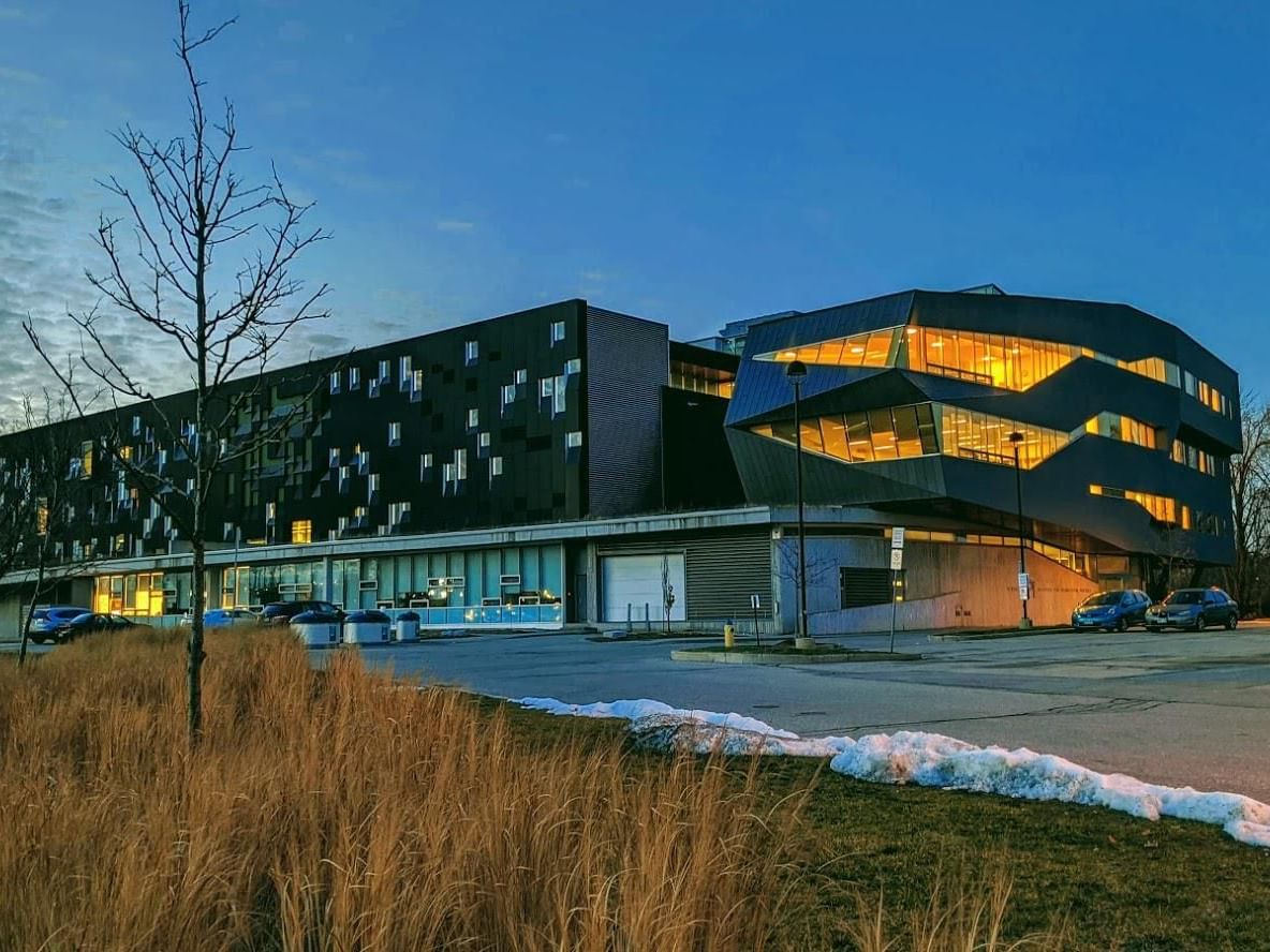 front view of the Perimeter Institute near The Inn of Waterloo