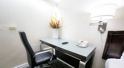 desk by bed