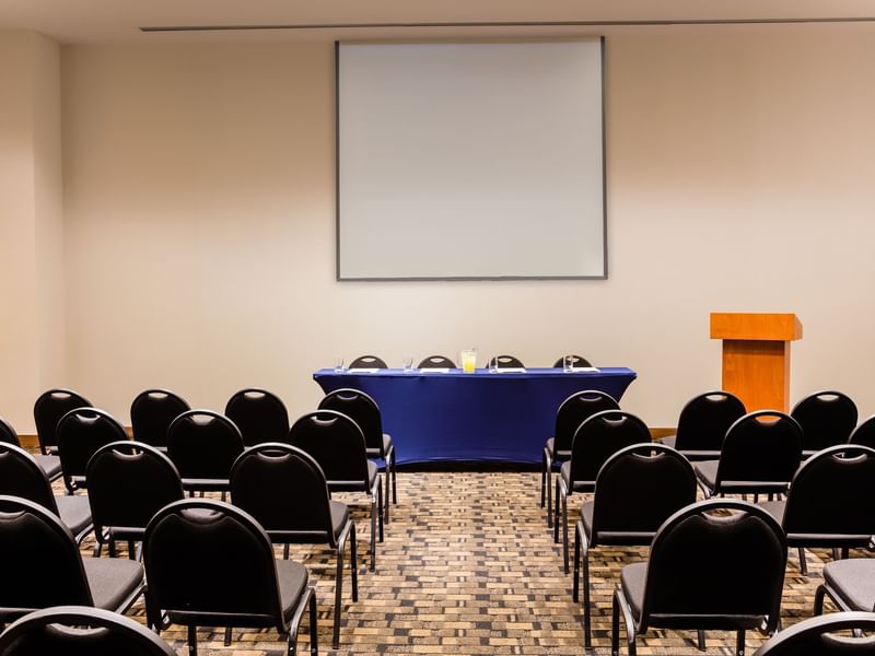 Theater setup in salon C room at Fiesta Inn Hotels