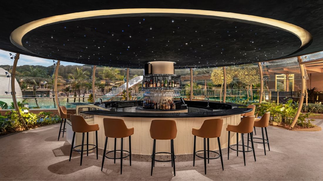 A circular counter in the Sunset Terrace at Sunway Resort