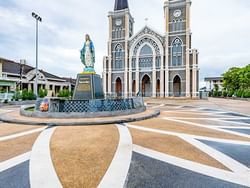 Exterior view of the Catholic Church near Chatrium Golf Resort Soi Dao Chanthaburi