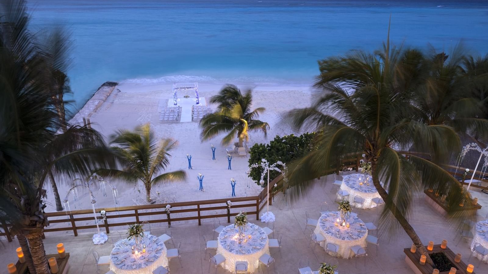 An Aerial view of Infinity Club Deck at GFA Coral Beach Cancún