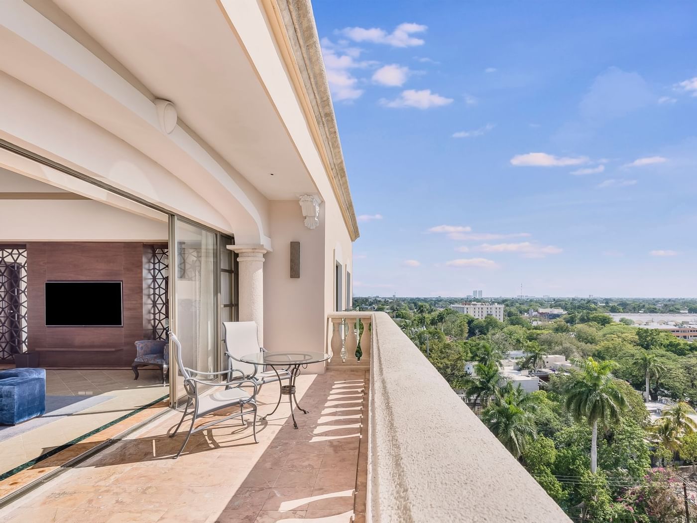 Balcony lounge in Presidential Suite at FA Hotels & Resorts