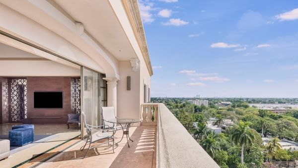 Balcony lounge in Presidential Suite at FA Hotels & Resorts