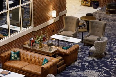 Seating area in atrium of Hotel at Old Town