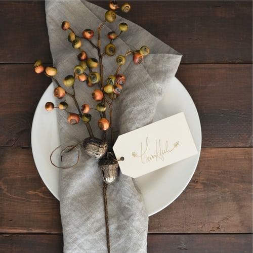 Thanksgiving table arrangements at the hotel