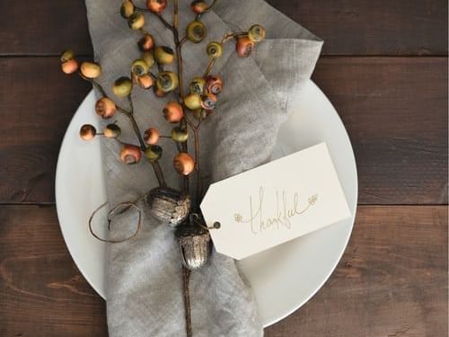 Thanksgiving table arrangements at La Galerie Hotel