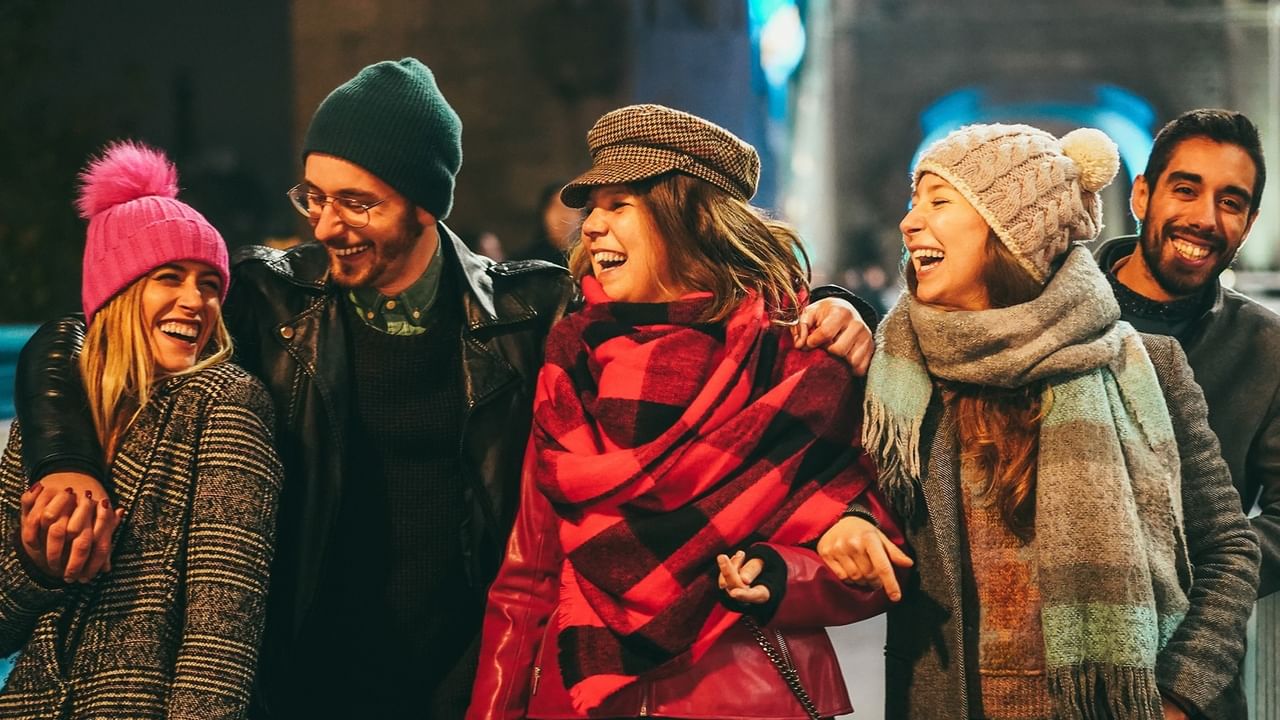 friends walking and having fun outdoors
