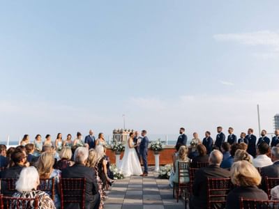 wedding on the berkeley oceanfront hotel rooftop