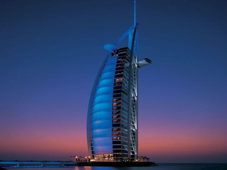 Burj Al Arab near Two Seasons Hotel & Apt at dawn