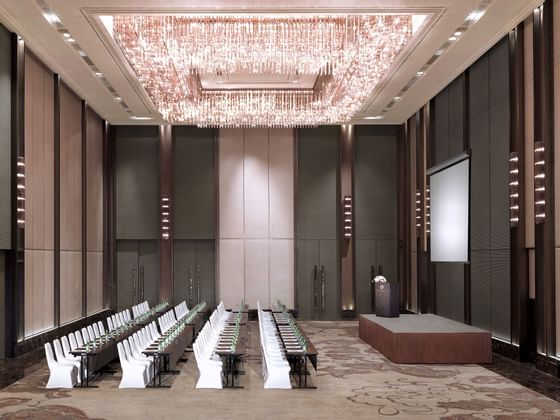 Theater-style set up in a meeting room at Okura Prestige