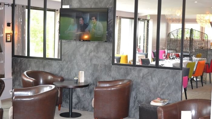 Interior of restaurant at Hotel Les Quatre Salines