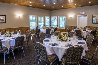 Banquet/Meeting room decorated for an event