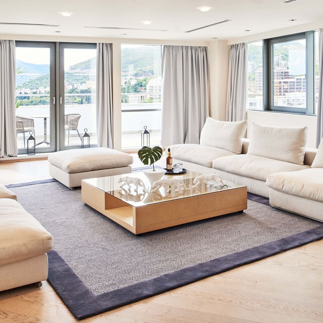 Living Room at Falkensteiner Hotel Montenegro Rooms Royal Suite With Jacuzzi