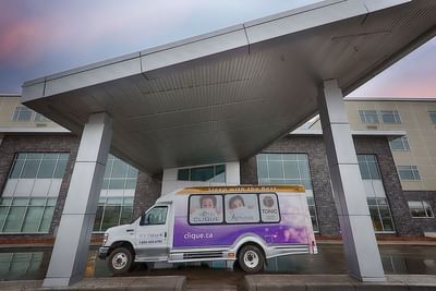 Service van by the motor lobby at Hotel Clique Calgary Airport