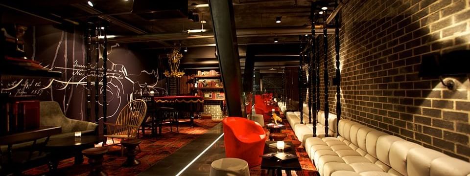Interior of the lounge area in The Den at Crown Hotel Melbourne