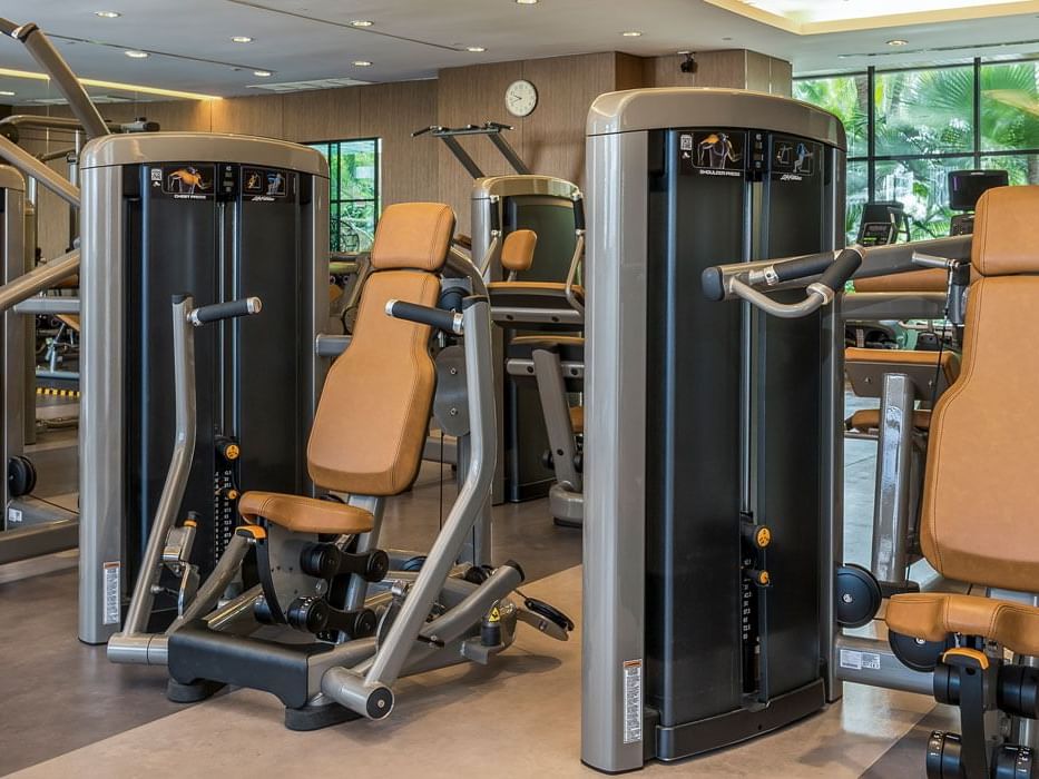 Interior of the fitness center at Chatrium Hotels & Residences