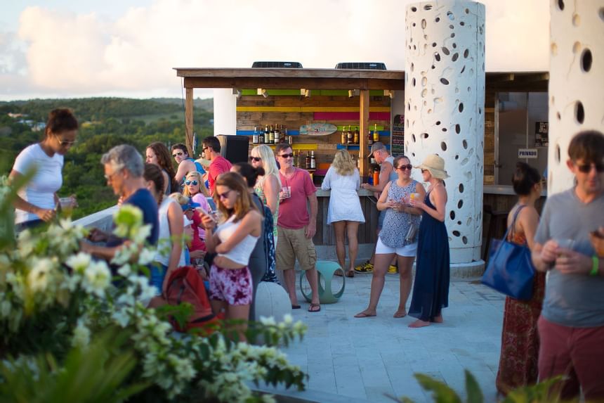 People at an event in The Rooftop @ El Blok Hotel