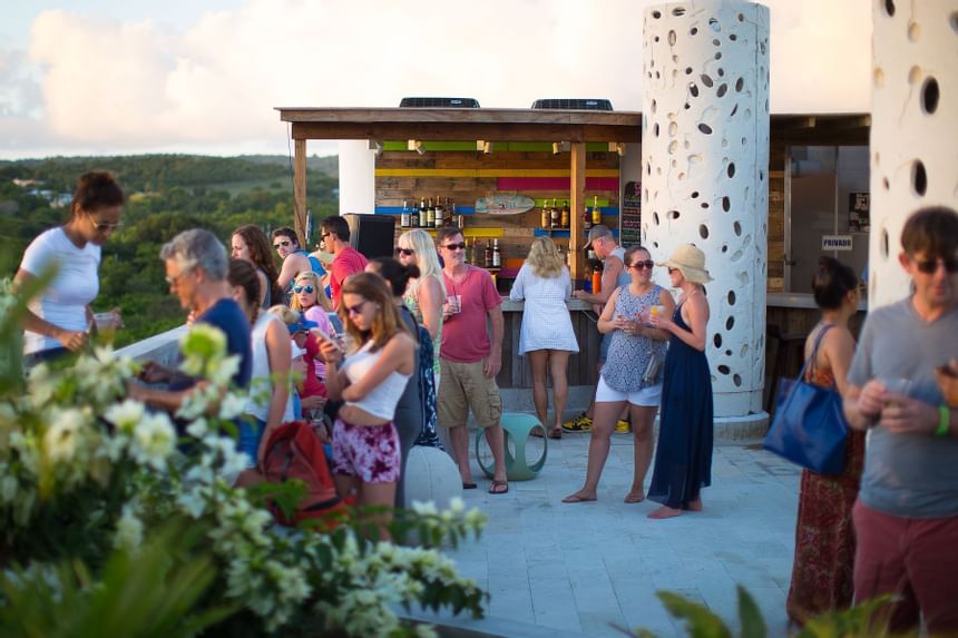 People at an event in The Rooftop @ El Blok Hotel
