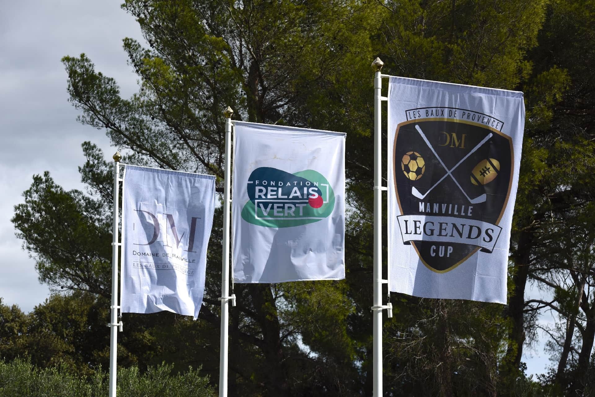 Close-up of Golf Team Flags held at Domaine de Manville