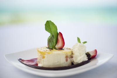 A desert served in a restaurant at Windsong Resort On The Reef