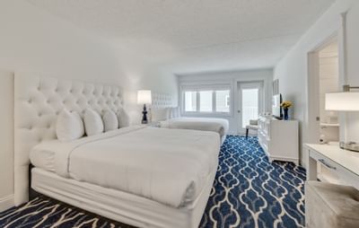 Interior of Signature Queen room with 2 Queen beds at our beach resort in Cape May