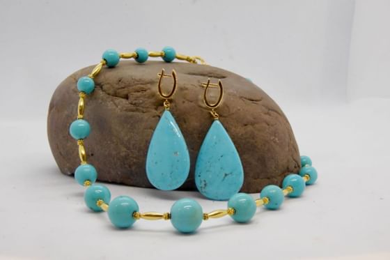 Turquoise stone jewelry close-up at Hotel Jackson