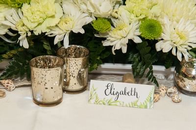 Banquet table set-up with flowers at  Bougainvillea Barbados