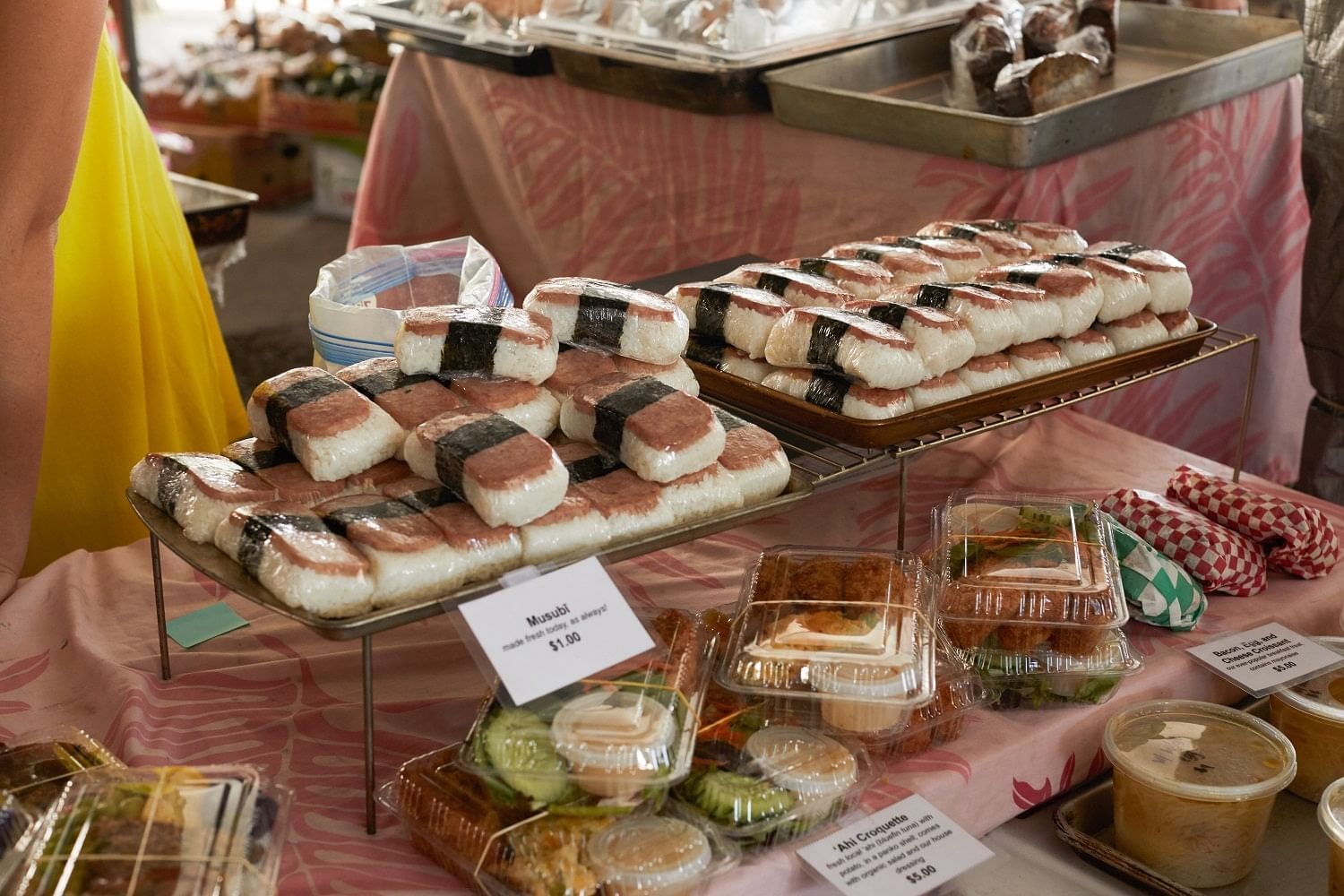 Spam Musubi displayed in the market near Waikiki Resort Hotel