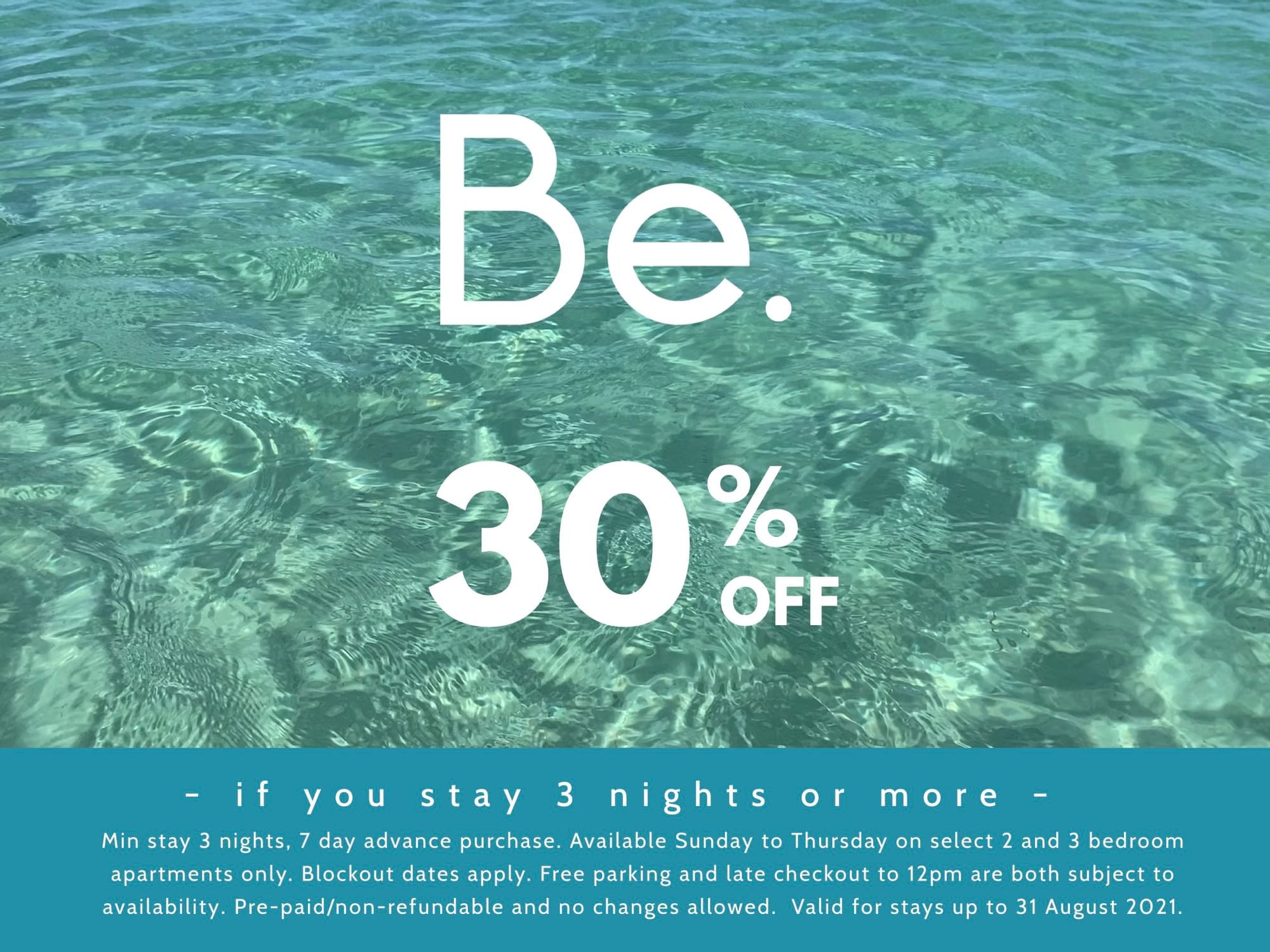 Be 30% off offer poster