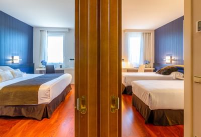 Habitaciones comunicadas del Hotel Amura Alcobendas cerca de Mad