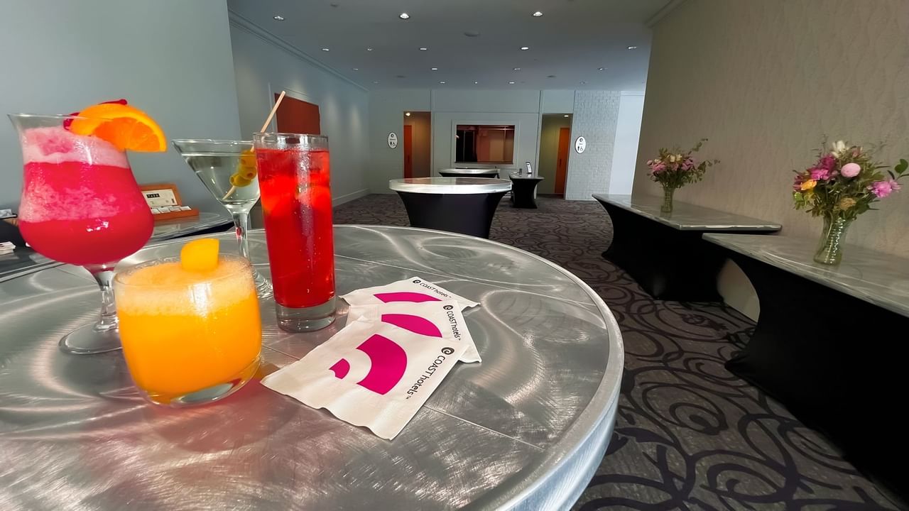 Foyer with assortment of cocktails