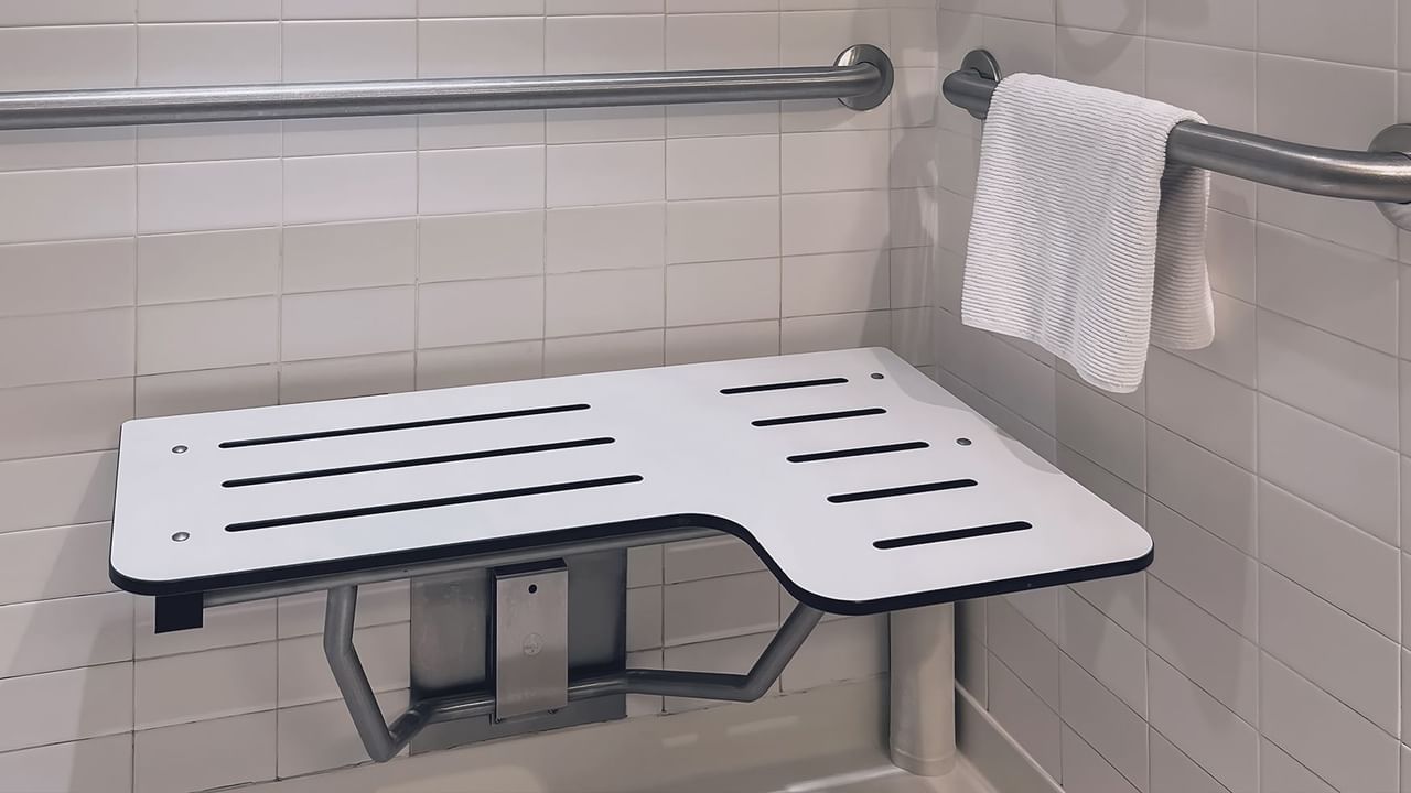 Accessible shower in bathroom