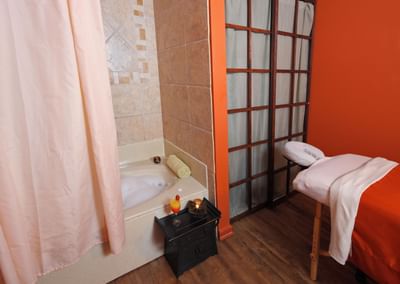 Massage Room with Soak Tub in spa at La Tourelle Hotel and Spa