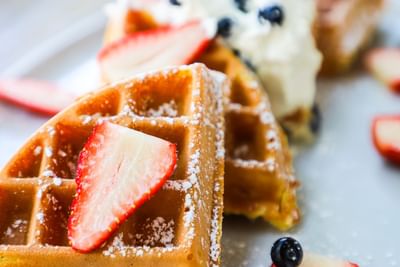 waffles with strawberries
