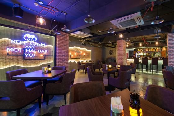 The dining area arranged in Mot Hai Bar at Eastin Grand Hotel Saigon