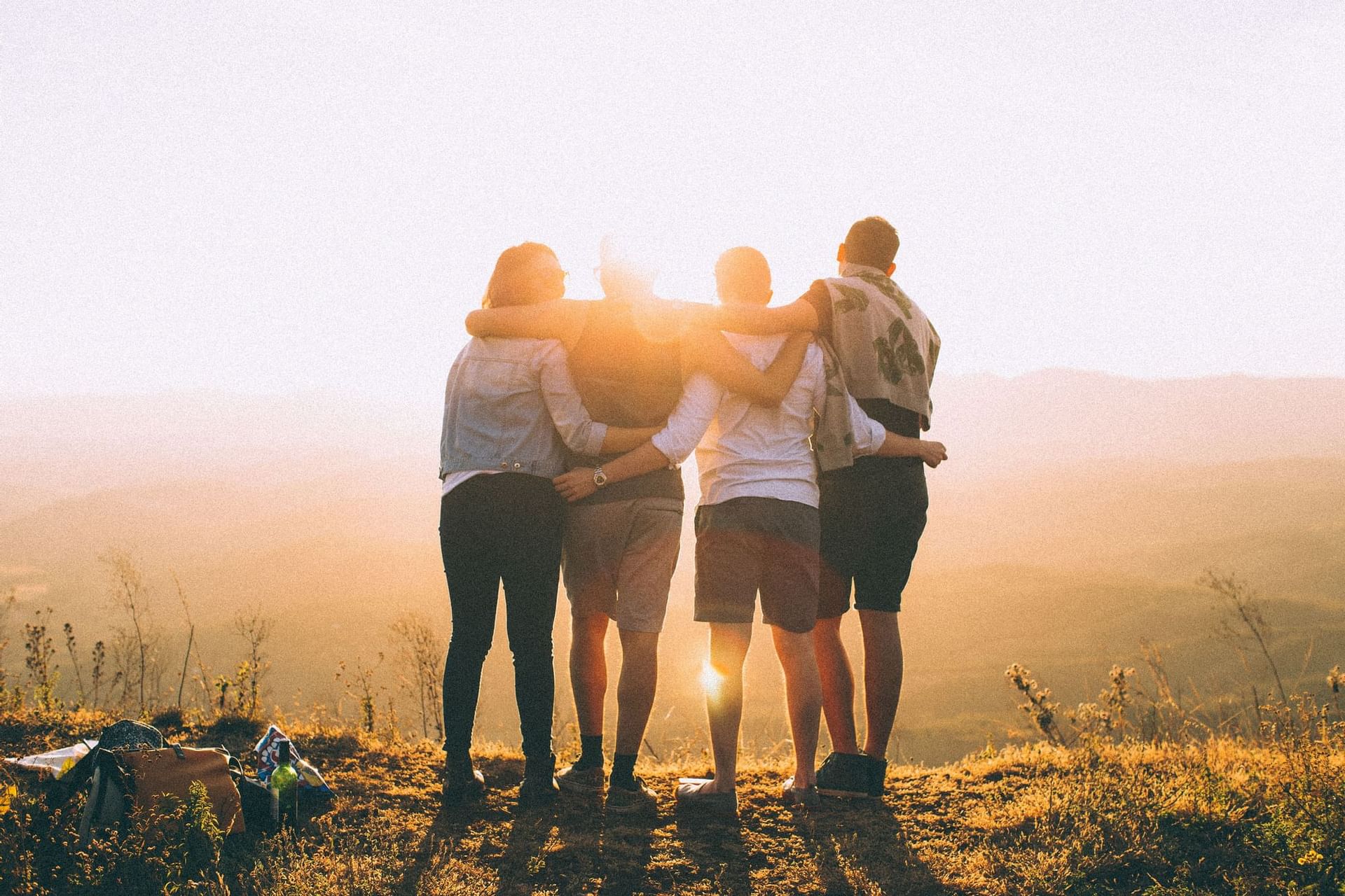 friends hugging