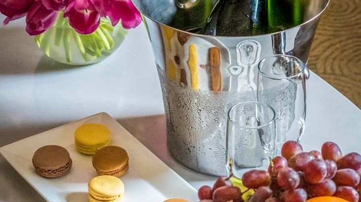 Welcome arrangements in Executive King Room at Warwick Allerton - Chicago