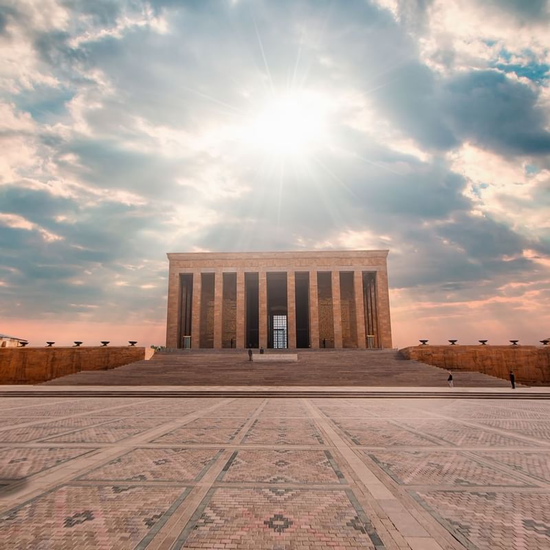 Anitkabir, the mausoleum of Mustafa Kemal Atatürk near Warwick Hotels and Resorts, with a patterned stone pathway