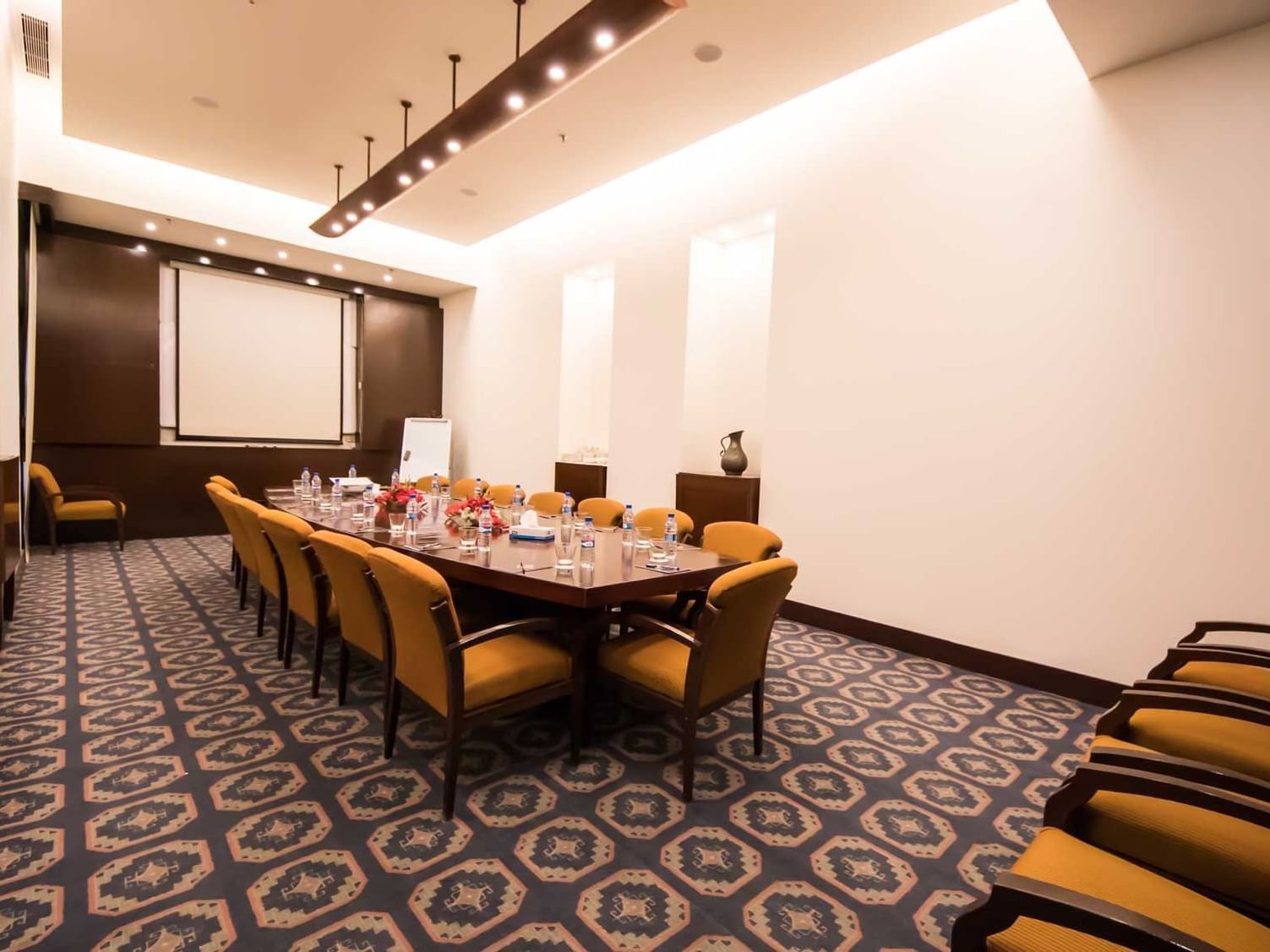 A Table setup in Nilofer meeting room at Kabul Serena Hotel