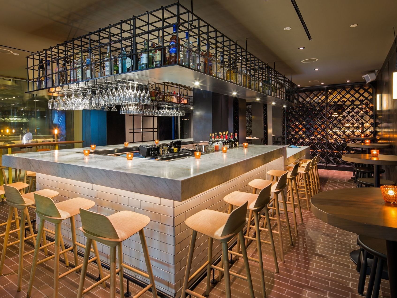 Bar & dining space in Serafina at The Time New York