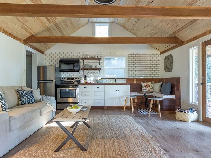 Kitchen area in Redwood House at Heritage House Resort