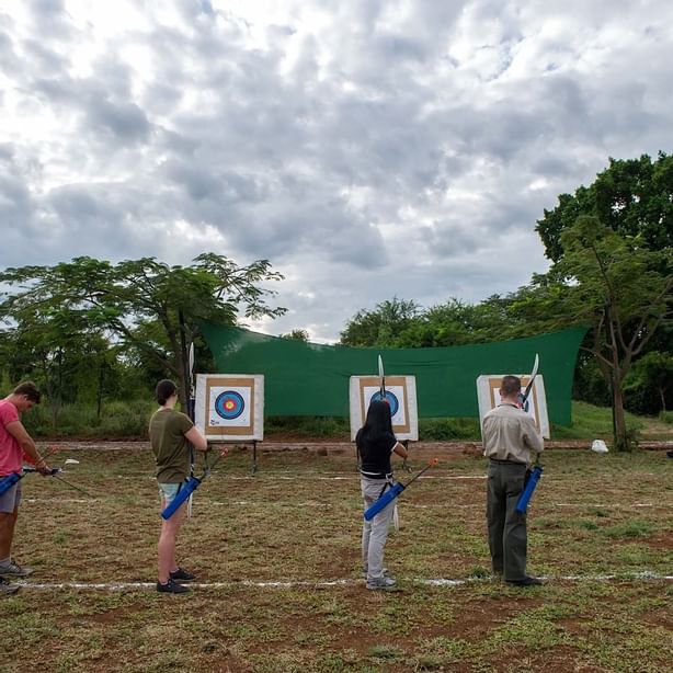 People on Recurve Target Archery at Lake Manyara Serena Lodge