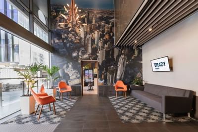 Lobby with lounges at Brady Hotels Central Melbourne