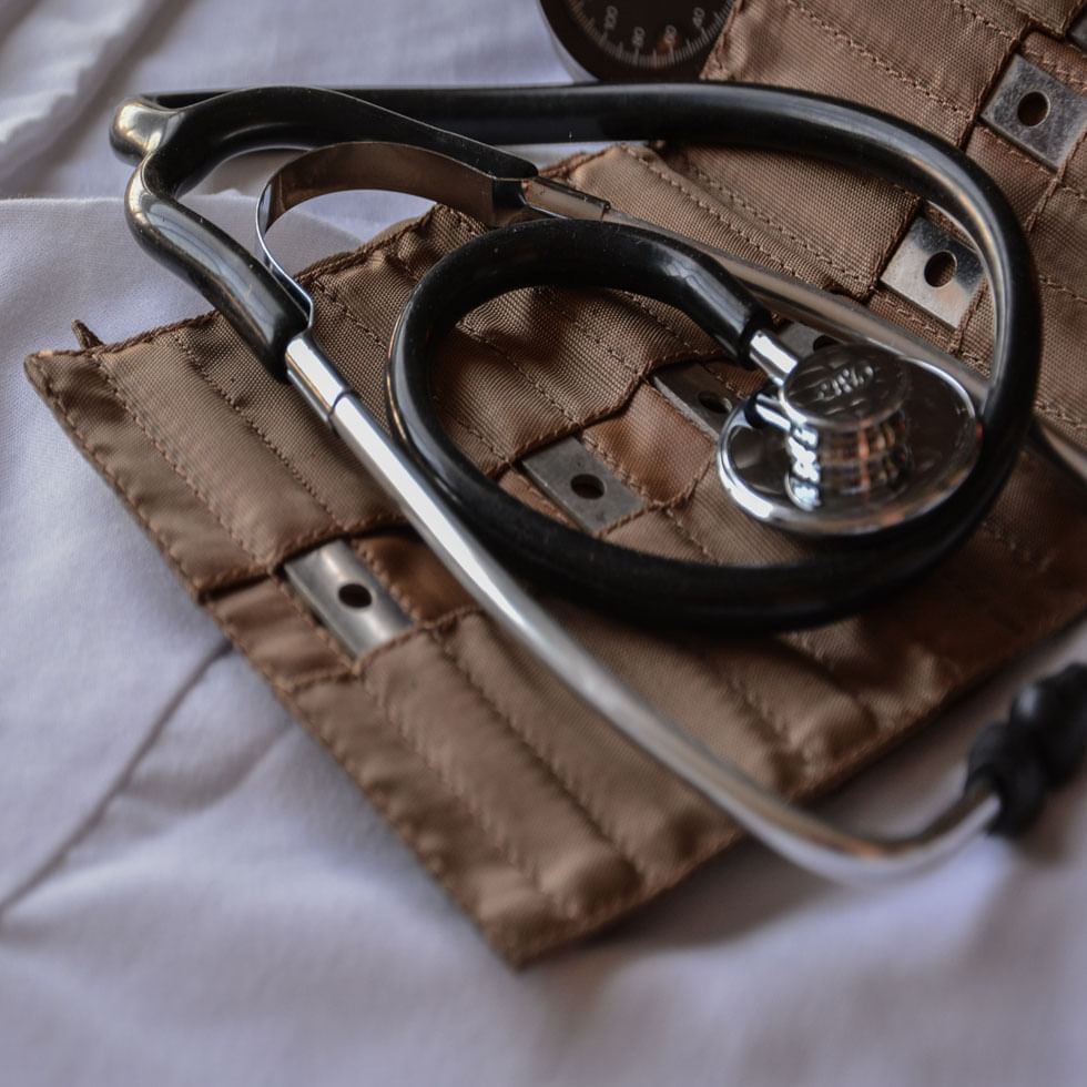 Close-up of a stethoscope at Falkensteiner Hotels
