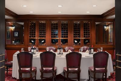 Wine Room with 8-seater table set up at The Madison Hotel