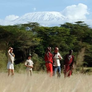 A Family on a field near Amboseli Serena Safari Lodge
